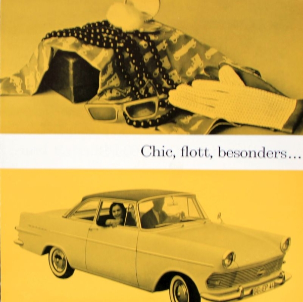 Opel Rekord 60 PS Modelprogram 1960 "Chic, flott, besonders" Carbrochure (8252)